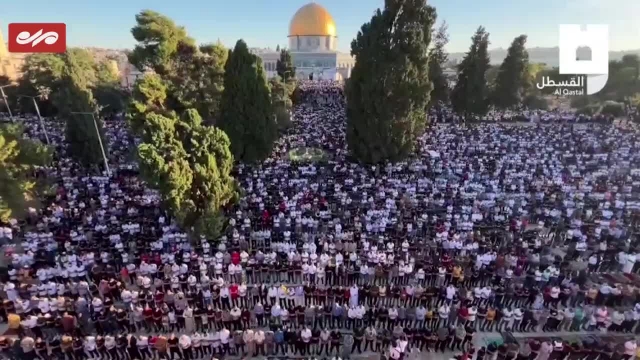 نماز عید قربان در مسجدالاقصی اقامه شد | فیلم 