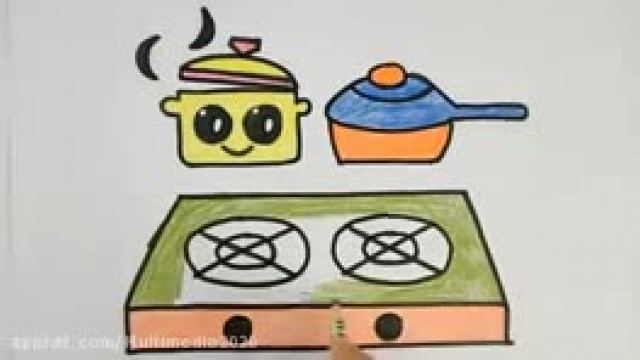 آموزش کشیدن نقاشی وسایل آشپز خانه برای کودکان
