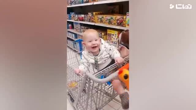 کلیپ بامزه و خنده دار کودکان در خرید !