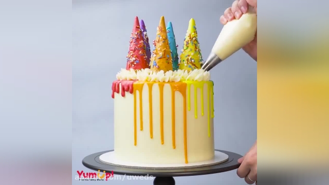 ایده تزئین کیک رنگین کمانی / دیزاین کیک تولد 