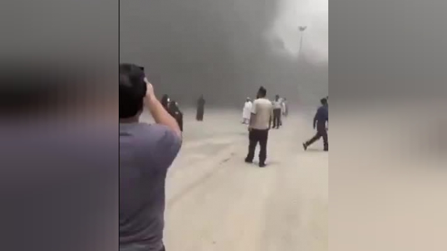 فیلم آتش‌سوزی در نزدیکی حرم امام حسین (ع) در کربلای معلی