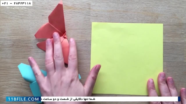 آموزش اوریگامی برای کودکان-آموزش کاردستی-ساخت کاردستی پروانه