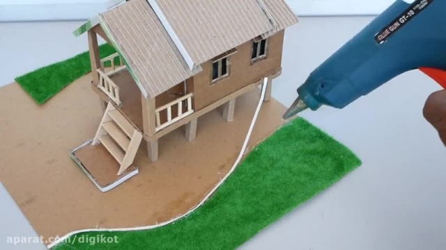 ساخت خانه مینیاتوری و ماشین  با مقوا 