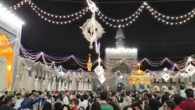 چراغانی حرم امام رضا در شب عید قربان | فیلم 